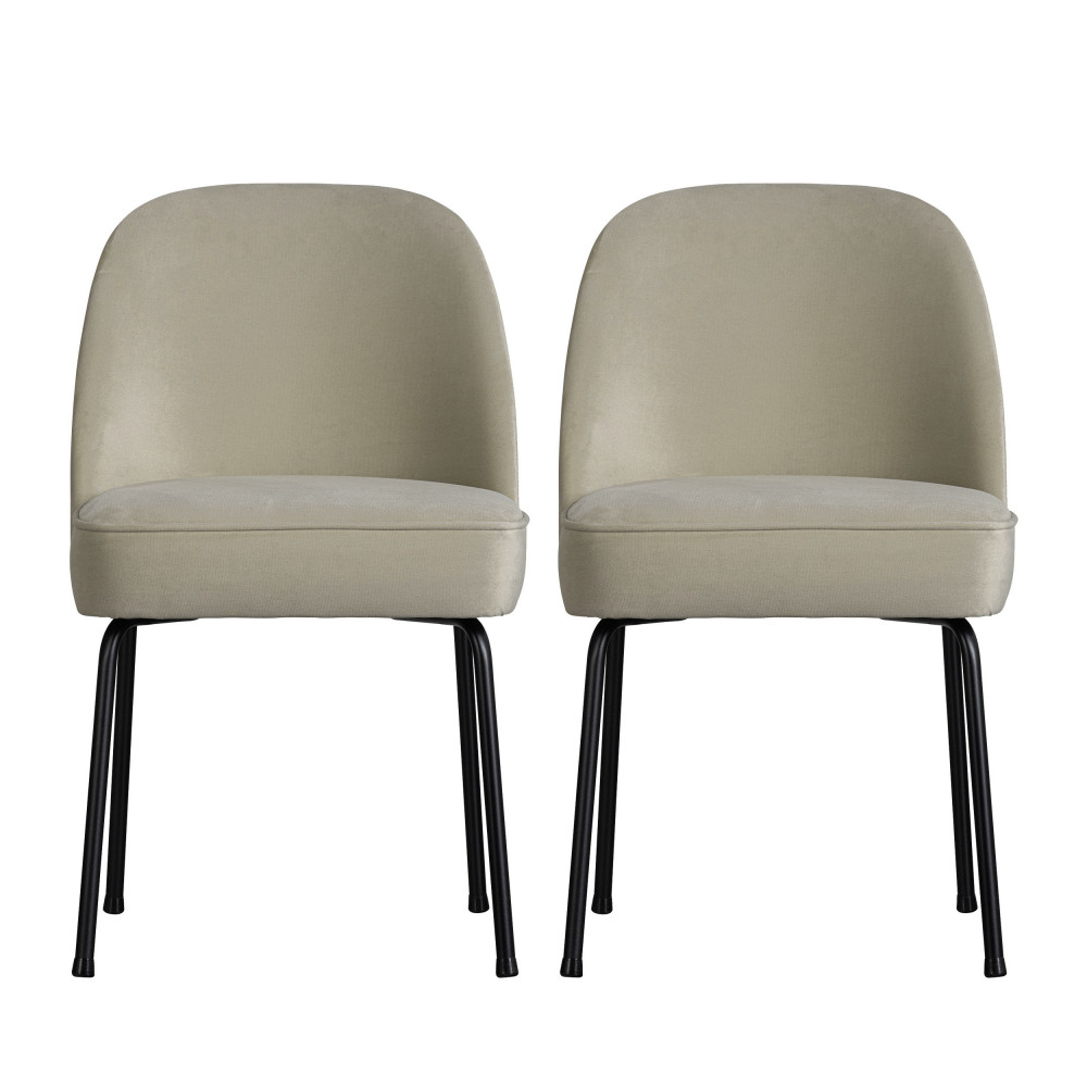 Vogue - Lot de 2 chaises design en velours - Couleur - Vert pistache
