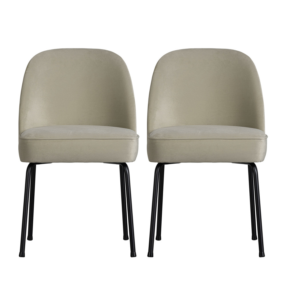 vogue - lot de 2 chaises design en velours - couleur - vert pistache