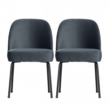 Lot de 2 chaises design en velours Vogue