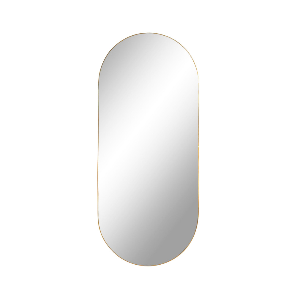 Jersey - Miroir ovale en métal 35x80cm - Couleur - Laiton