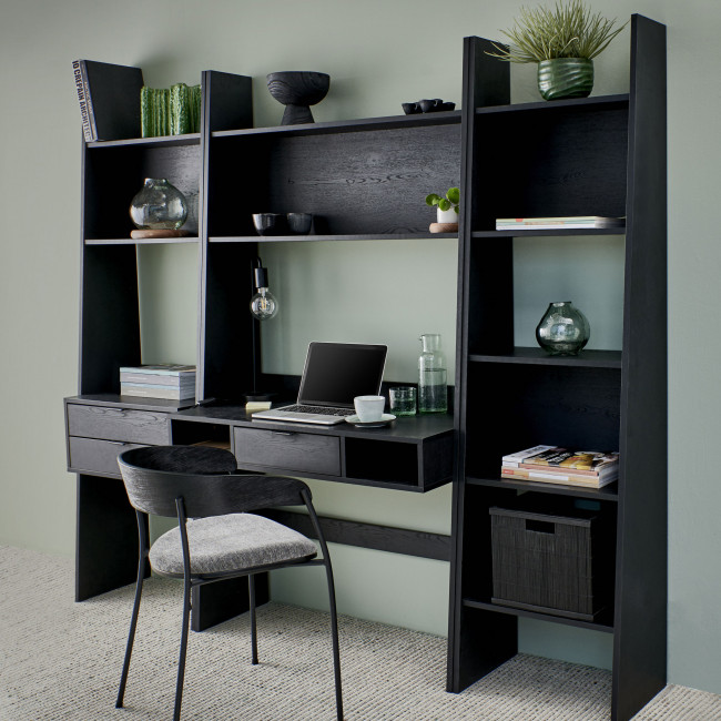 Orlando - Etagère bureau en bois 1 tiroir 2 niches L100cm