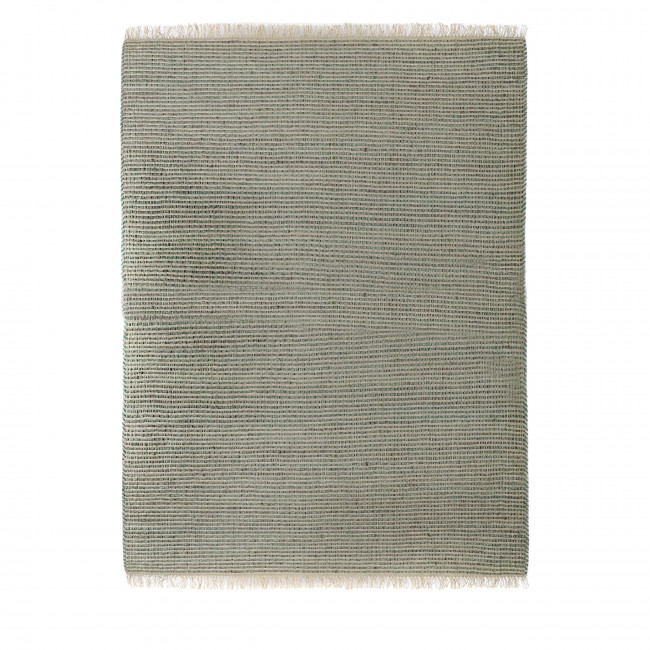Daisy - Tapis à franges en jute et tissu gris bleuté