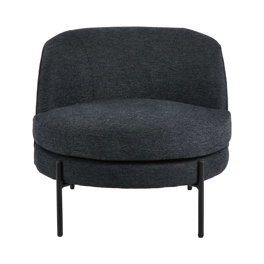 Miles - Fauteuil en tissu et métal - Couleur - Gris anthracite