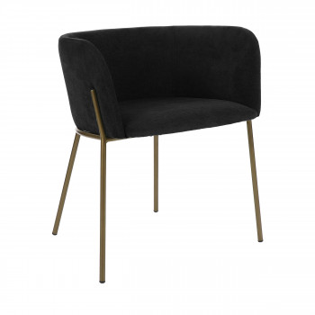 Polka - Fauteuil de table en velours pieds métal