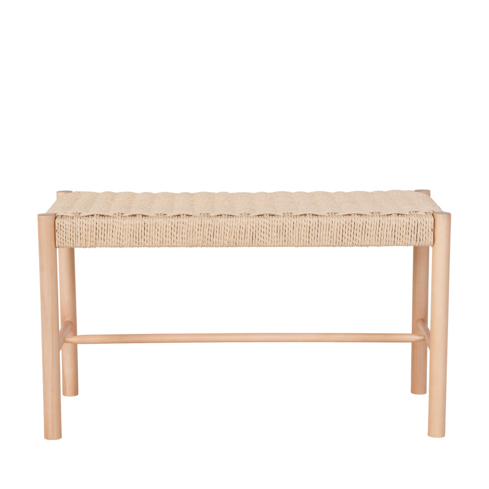 abano - banc en bois et corde tressée l80cm - couleur - naturel