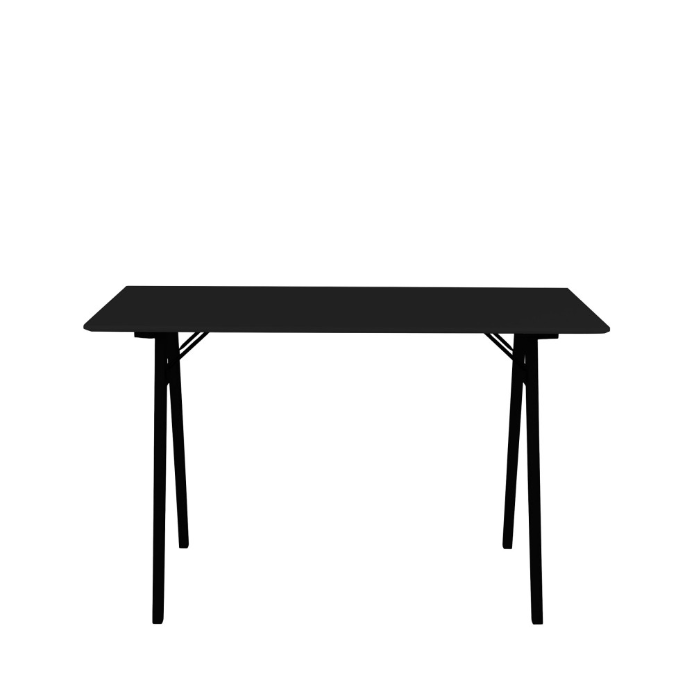 vojens - bureau pieds bois noir l120cm - couleur - noir