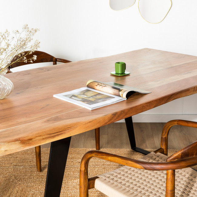 Àsele - Table à manger en bois et métal 160x90cm