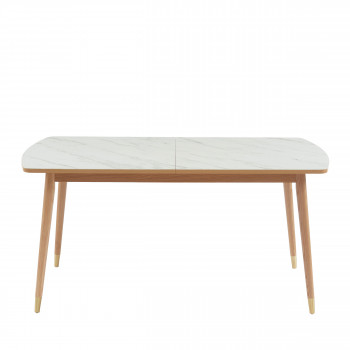 Vejend - Table à manger extensible en bois et céramique 160-200x90cm