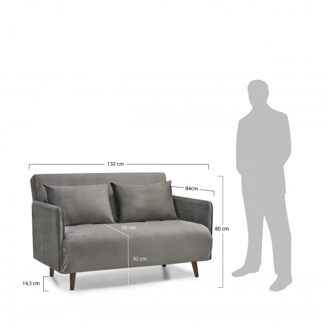 Belushi - Canapé convertible 2 places en velours