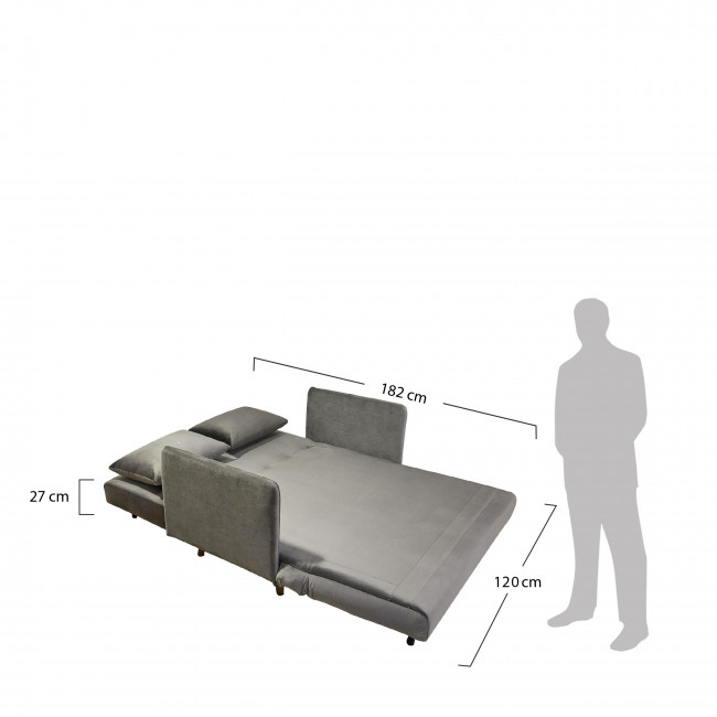 Belushi - Canapé convertible 2 places en velours