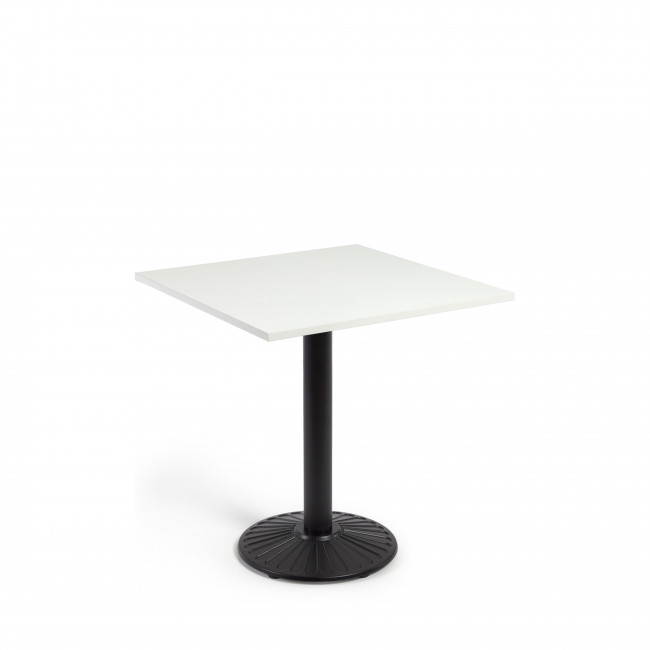 Tiaret - Table à manger carrée en bois et métal 69,5x69,5cm