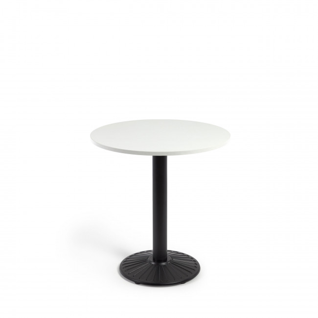 Tiaret - Table à manger ronde en bois et métal ø69,5cm