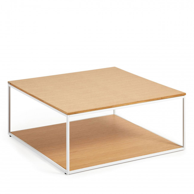 Yoana - Table basse carrée en bois et métal