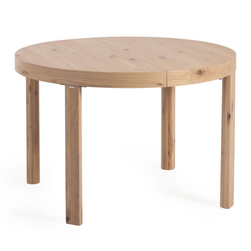 Colleen - Table à manger ronde extensible en bois ø120(170)-120cm - Couleur - Bois clair