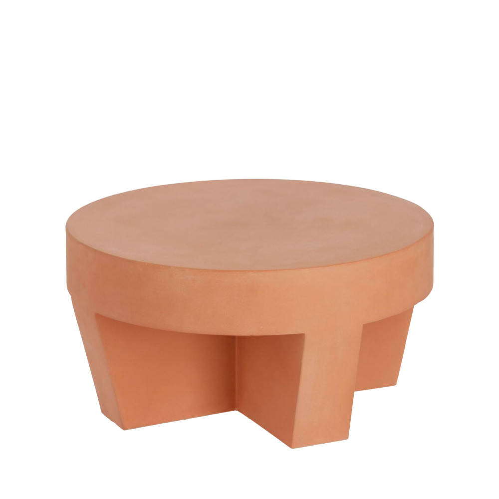Vilena - Table basse ronde en terre cuite ø60cm - Couleur - Terracotta