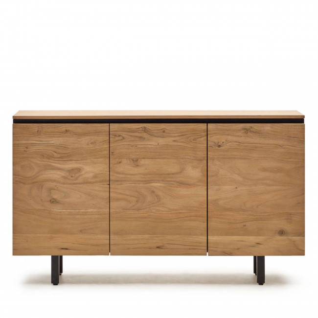 Uxue - Buffet 3 portes en bois massif d'acacia et métal L150xH78cm