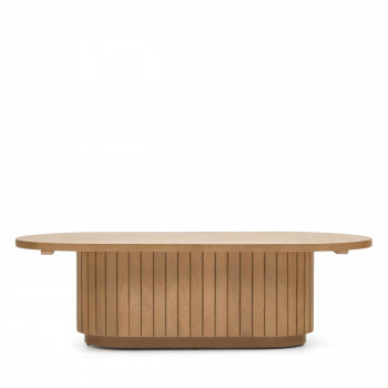 Licia - Table basse ovale en bois massif de manguier 120x60cm