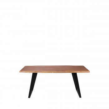Asèle - Table à manger en bois et métal 180x90cm