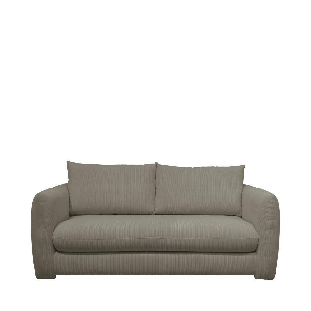 Wiame - Canapé convertible 2,5 places en velours côtelé - Couleur - Vert kaki