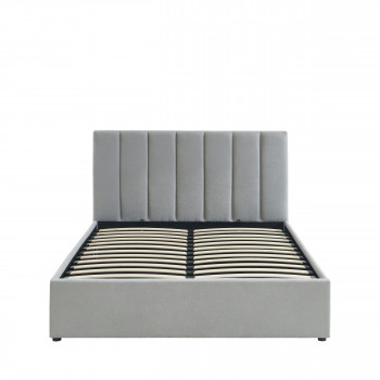 Billie - Lit coffre matelassé en tissu 140x190cm