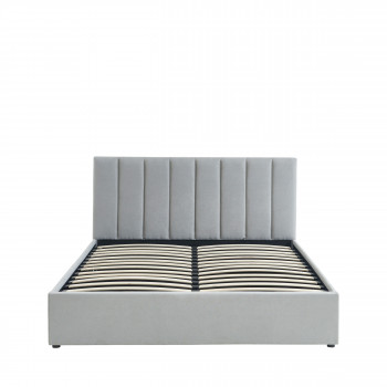 Billie - Lit coffre matelassé en tissu 160x200cm