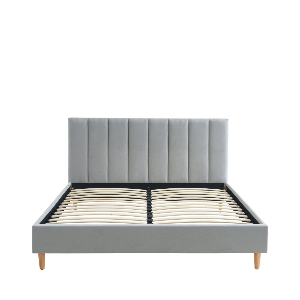 billie - lit matelassé en tissu 160x200cm - couleur - gris perle