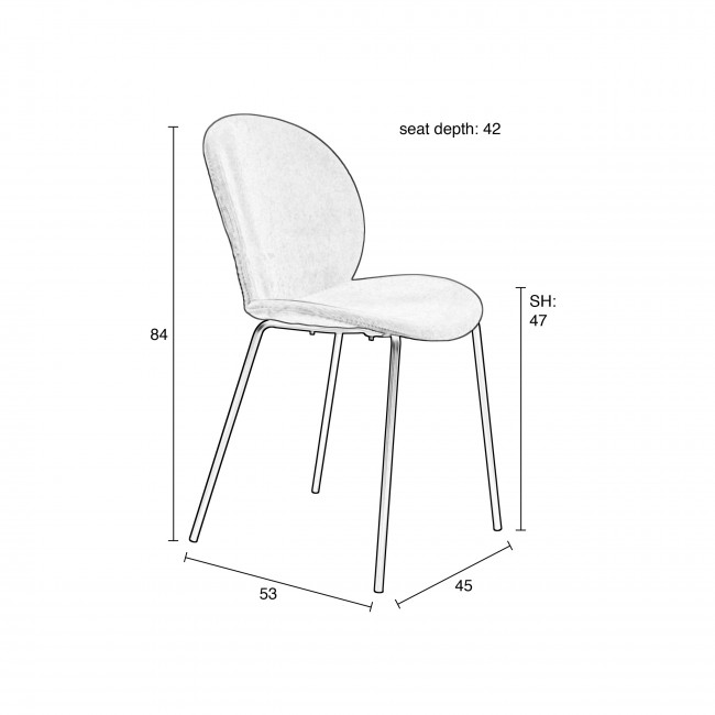 Bonnet - Lot de 2 chaises en velours côtelé et métal