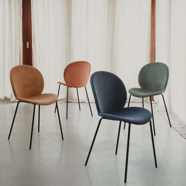 Bonnet - Lot de 2 chaises en velours côtelé et métal