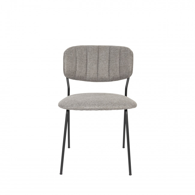 Jolien - Lot de 2 chaises en tissu et métal pieds noirs