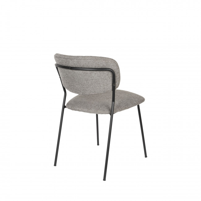 Jolien - Lot de 2 chaises en tissu et métal pieds noirs