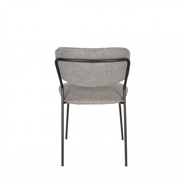 Jolien - Lot de 2 chaises en tissu et métal pieds noirs