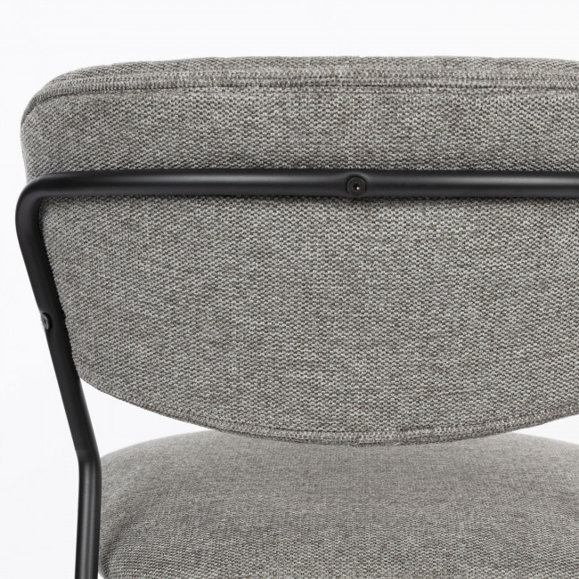 Jolien - Lot de 2 chaises en tissu et métal pieds noirs