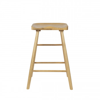 Tabouret Blanc et bois BARBARA