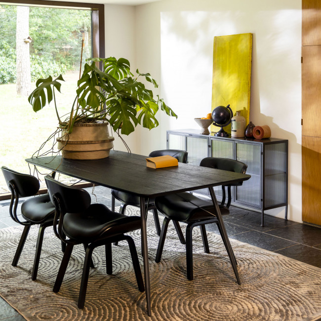 Roger - Table à manger en bois et métal 180x90cm