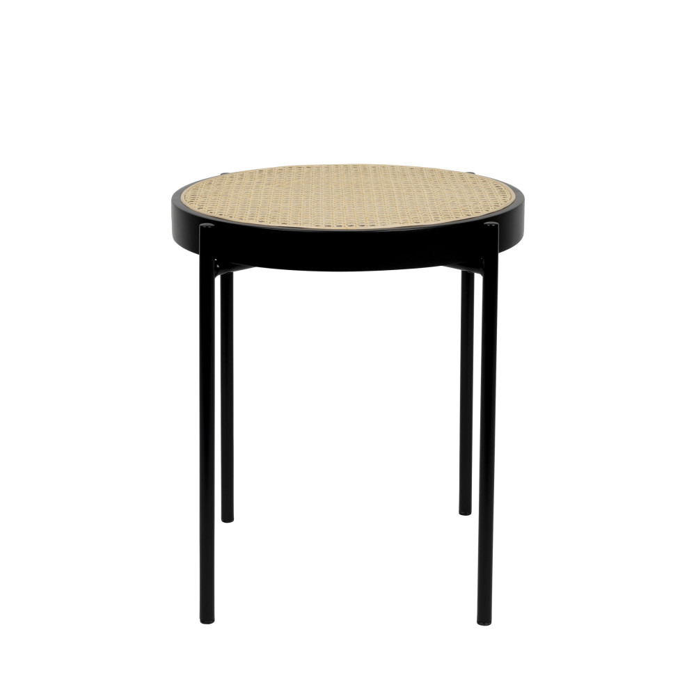 spike - table d'appoint en rotin et bois ø50cm - couleur - noir