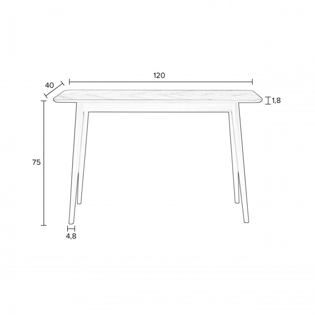 Fabio - Console en bois 120x40cm