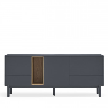 Corvo - Buffet 1 porte 6 tiroirs en bois L180cm