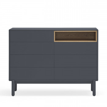 Corvo - Commode 7 tiroirs 1 niche en bois L120xH90cm