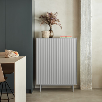 Sierra - Buffet haut en bois 2 portes 2 tiroirs