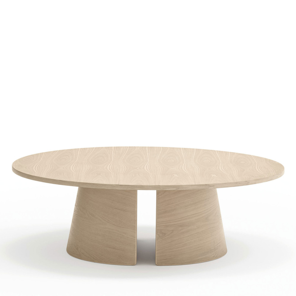 cep - table basse ronde en bois ø110cm - couleur - bois blanchi