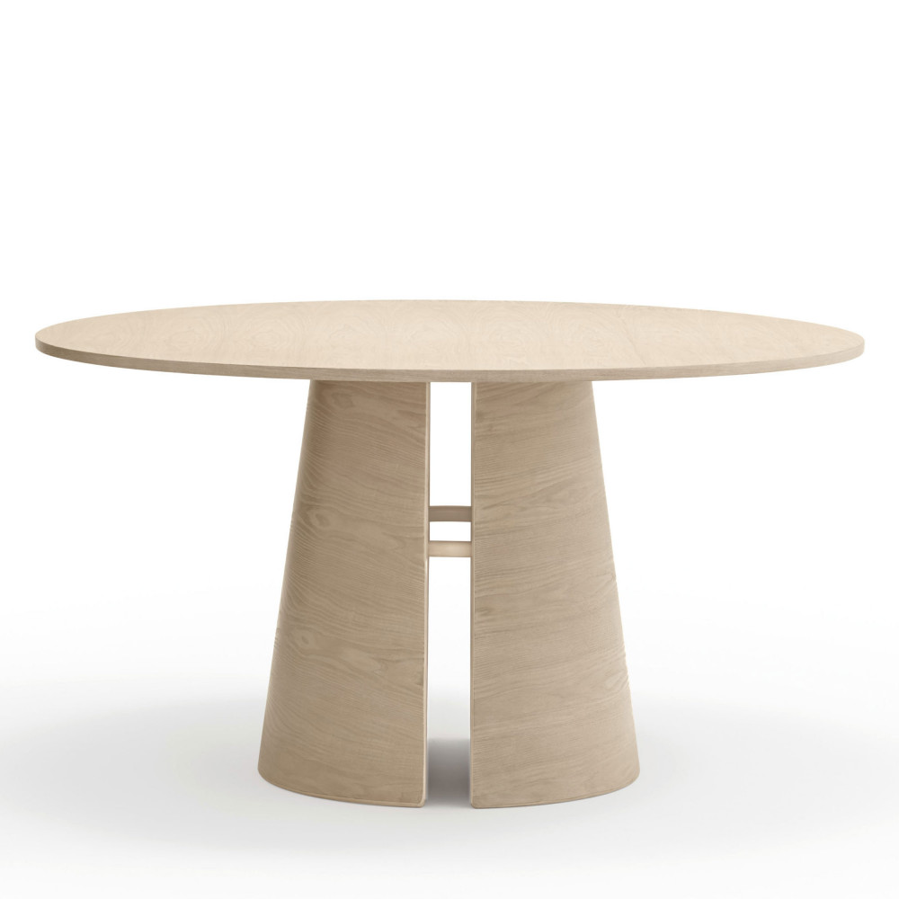 Cep - Table à manger ronde en bois ø137cm - Couleur - Bois blanchi