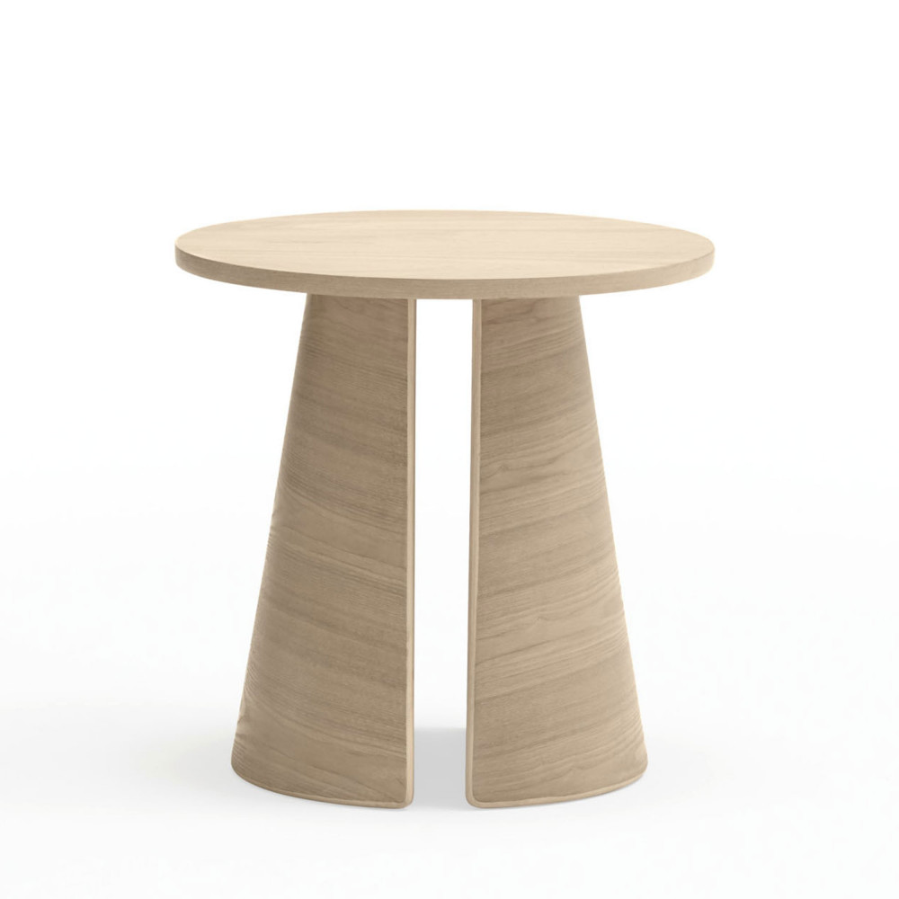 Cep - Table d'appoint ronde en bois ø50cm - Couleur - Bois blanchi