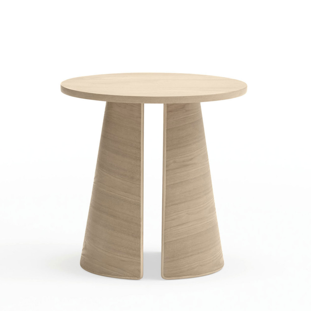 cep - table d'appoint ronde en bois ø50cm - couleur - bois blanchi