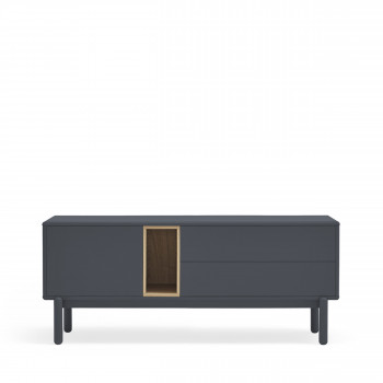 Corvo - Meuble tv 1 porte 1 niche et tiroir en bois L140cm