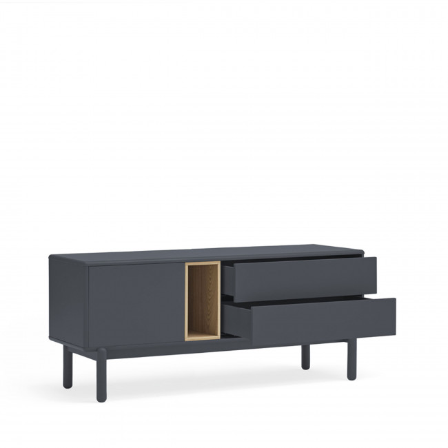 Corvo - Meuble tv 1 porte 1 niche et tiroir en bois L140cm
