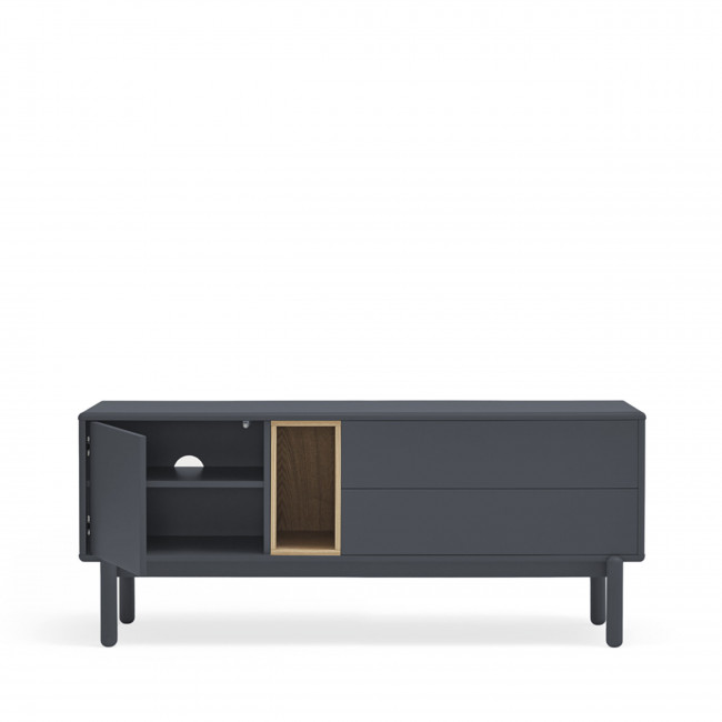 Corvo - Meuble tv 1 porte 1 niche et tiroir en bois L140cm
