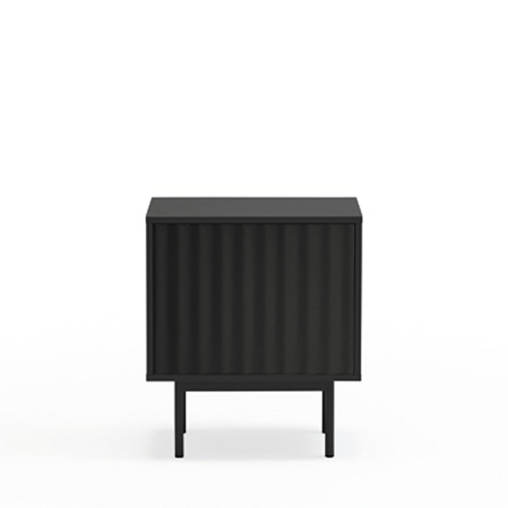 Sierra - Table de chevet 1 porte 2 tiroirs en bois - Couleur - Noir