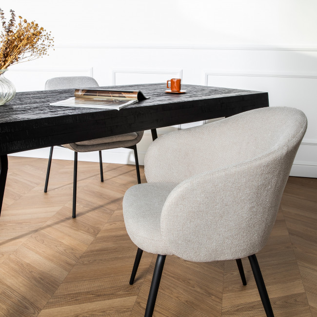 Calabra - Lot de 2 fauteuils de table en tissu et métal