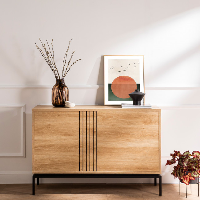 Krokom - Buffet 2 portes en bois et métal L120cm