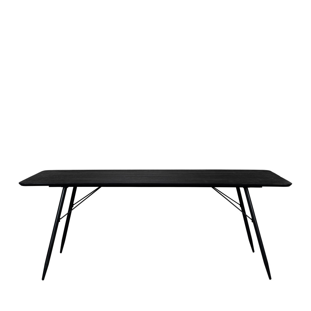 Roger - Table à manger en bois et métal 180x90cm - Couleur - Noir